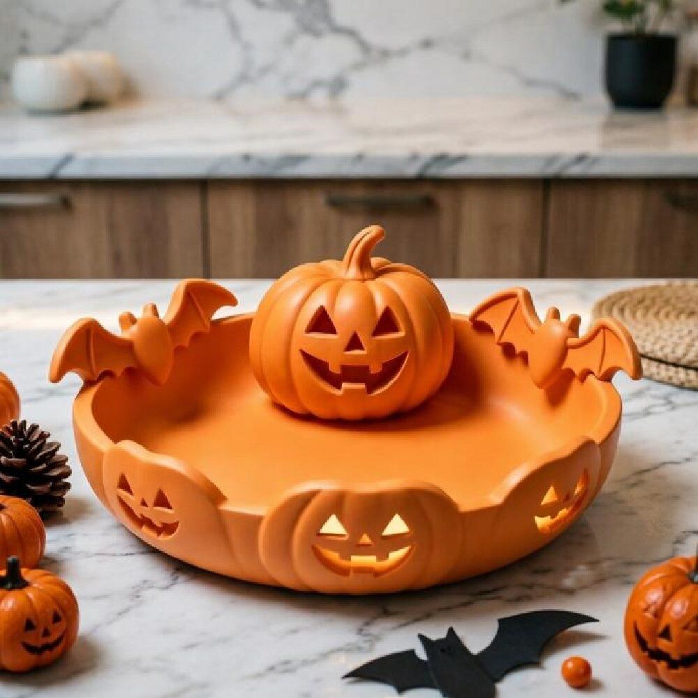 Leatherwork Desk - Gothic Style Pumpkin Jewelry Tray 3D