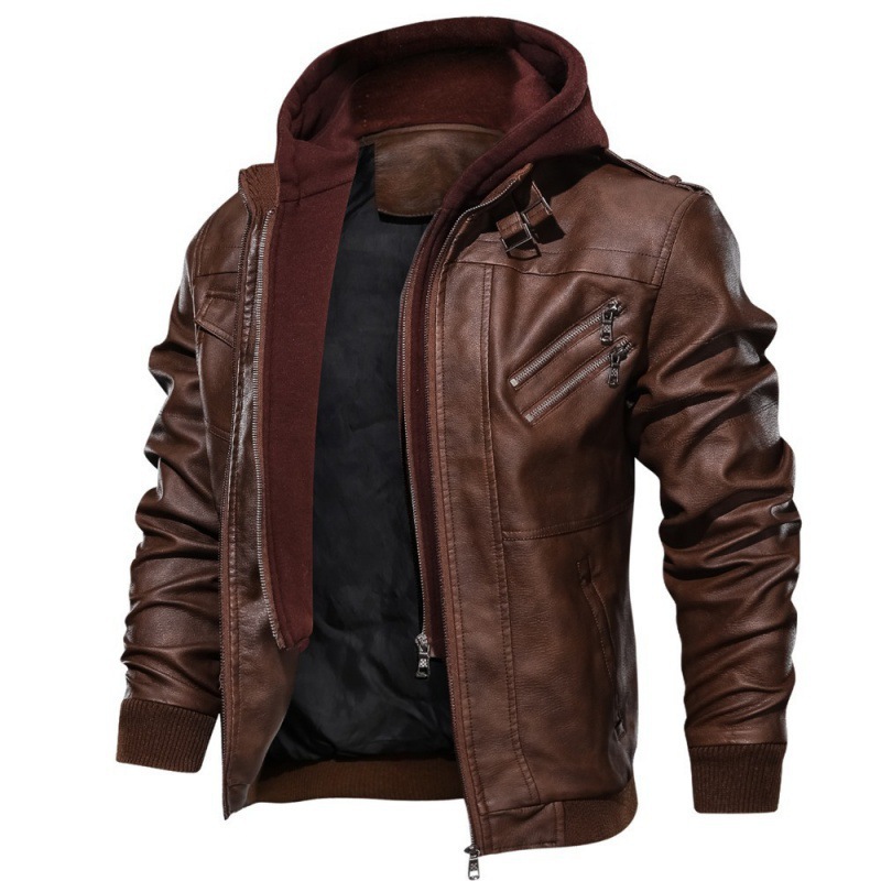 Leather Work Hat - Fake Two Piece Leather Jacket Men's