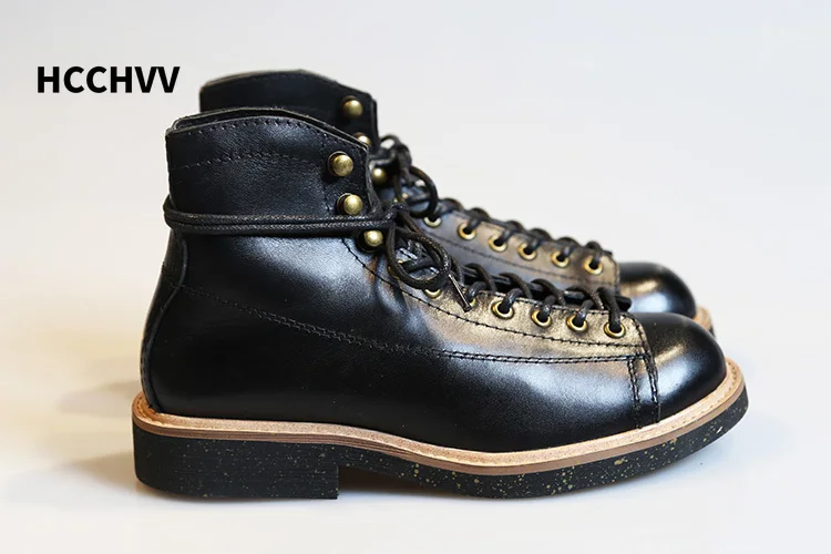 Men's Round Head Locomotive Wo - Leather Work Women Shoes 评论和价格
