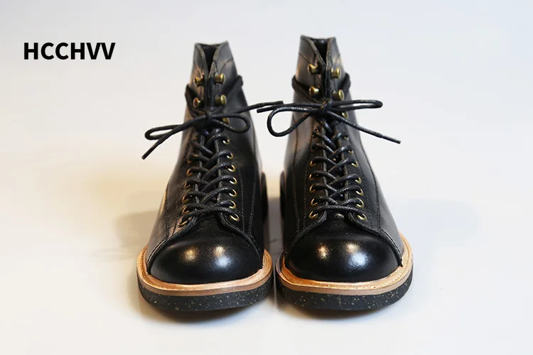 Men's Round Head Locomotive Wo - Leather Work Women Shoes 评论和价格
