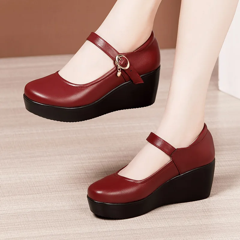 6cm Small Size 32-43 Vintage S - Leather Work Flats Women 评论和价格