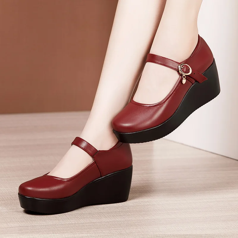 6cm Small Size 32-43 Vintage S - Leather Work Flats Women 评论和价格