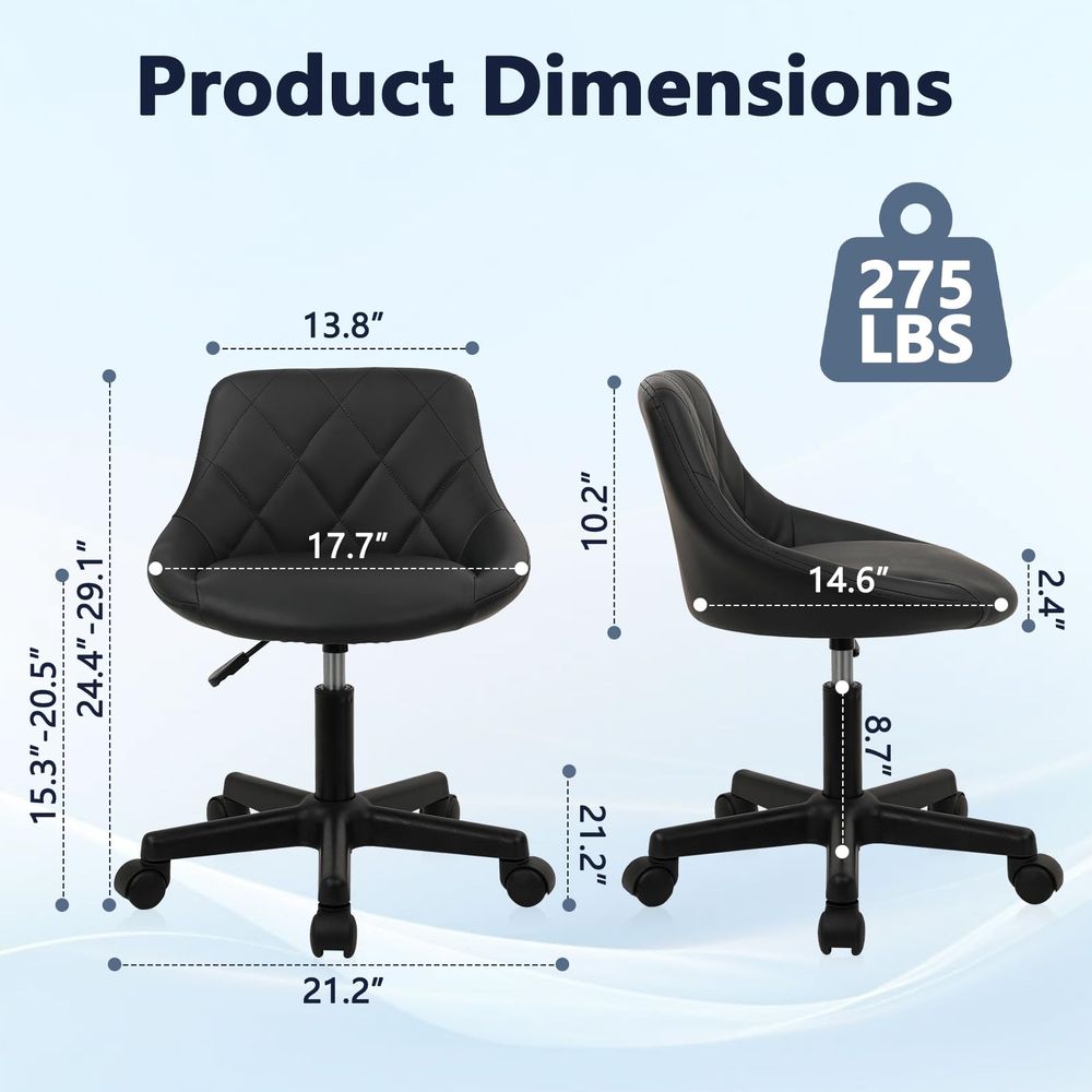 Low Back Rolling Stool PU Leat - Leatherwork Desk 评论和价格