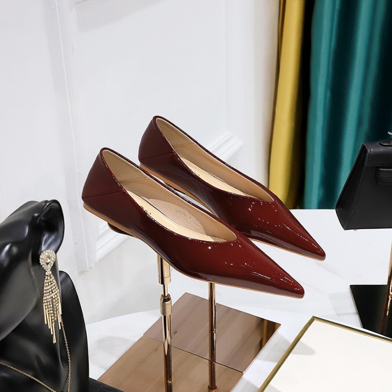 Fashion Women 1cm Low Heels Wo - Leather Work Flats Women 评论和价格