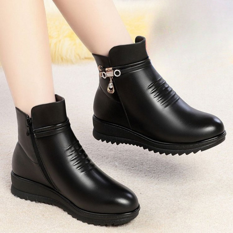 2025 Winter Chunky Heel Women' - Leather Work Women Shoes 评论和价格