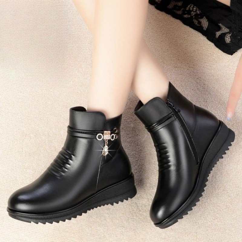 2025 Winter Chunky Heel Women' - Leather Work Women Shoes 评论和价格