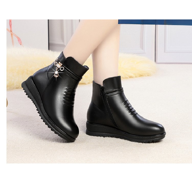 2025 Winter Chunky Heel Women' - Leather Work Women Shoes 评论和价格