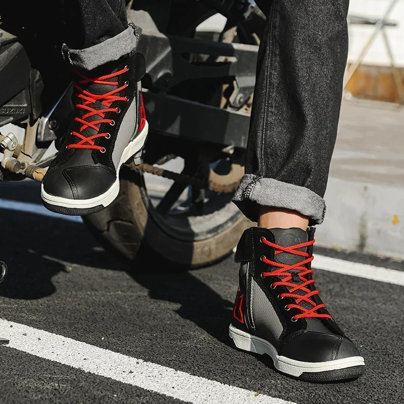 Motorcycle Shoes Men Motocross - Leather Work Hat 评论和价格