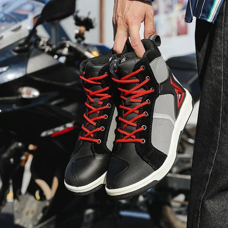 Motorcycle Shoes Men Motocross - Leather Work Hat 评论和价格