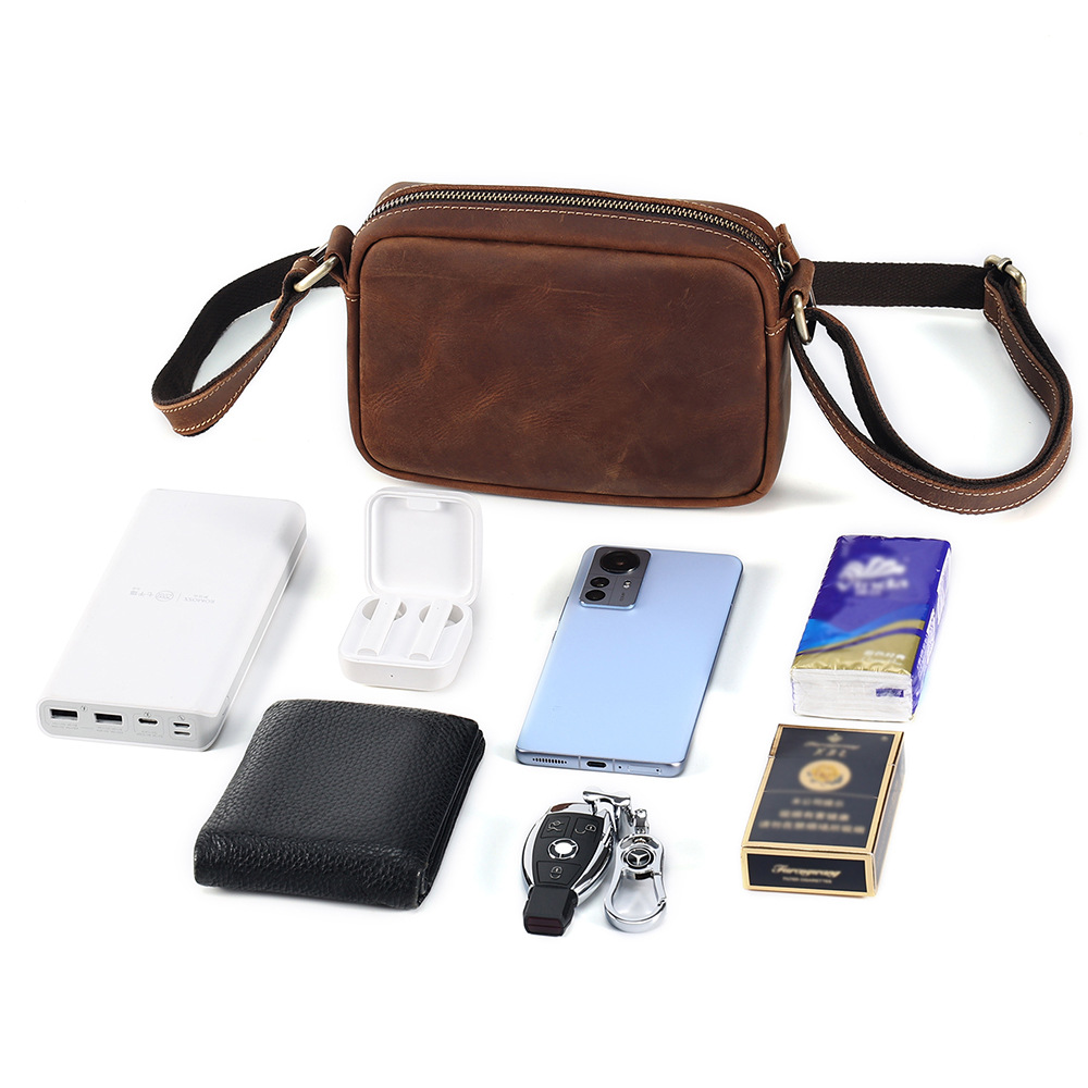 Luxury Genuine Cowhide Messeng - Leather Work Bag Mens 评论和价格