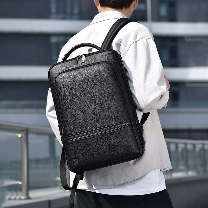 PU Leather Men's Backpack USB  - Leather Work Bag Mens 评论和价格