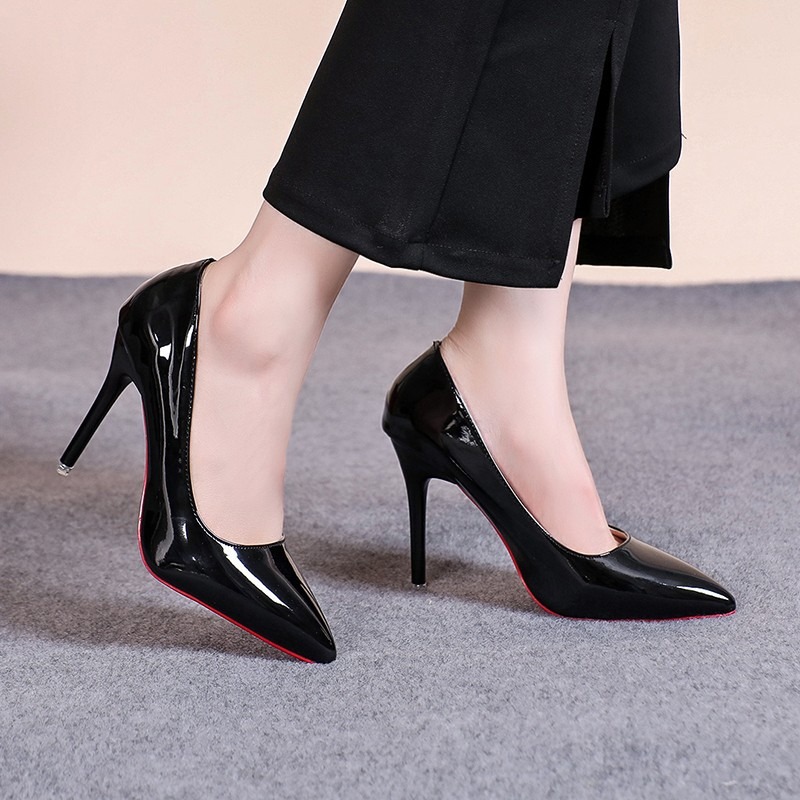 Sexy Pointed Toe Patent Leathe - Leather Work Women Shoes 评论和价格