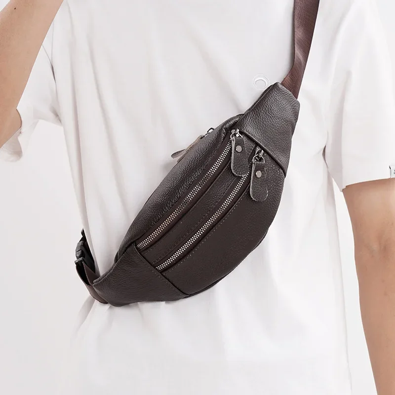 Genuine Leather Men’s Waist Ba - Leather Work Bag Mens 评论和价格