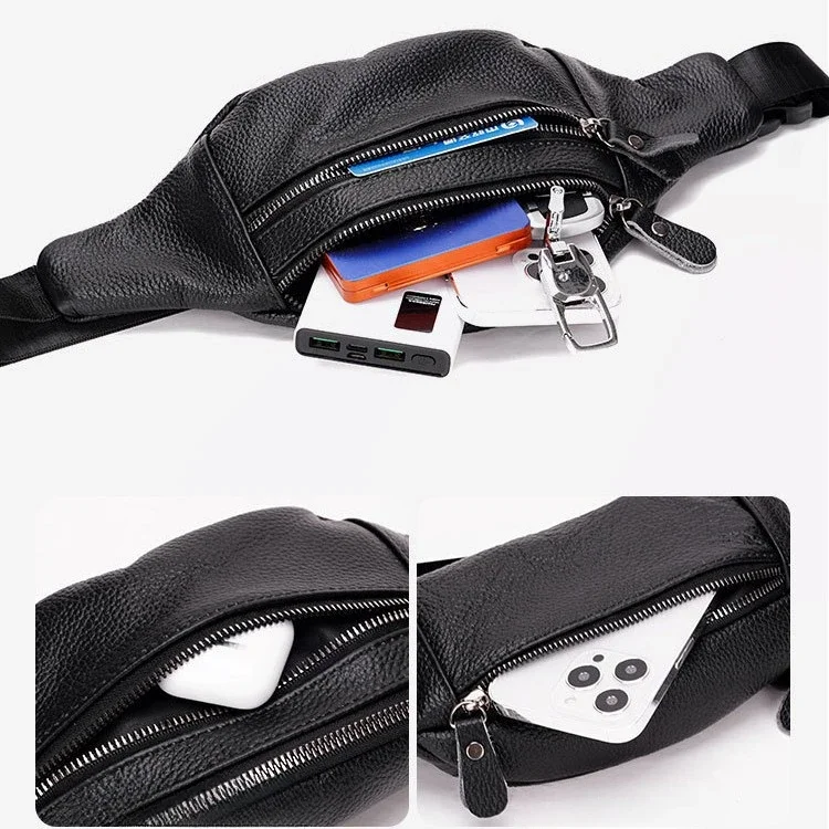 Genuine Leather Men’s Waist Ba - Leather Work Bag Mens 评论和价格