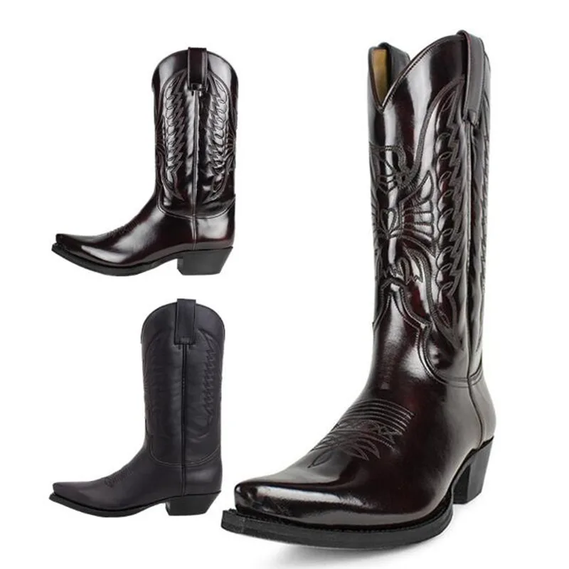 Cowboy Men Women Country Vinta - Leather Work Women Shoes 评论和价格