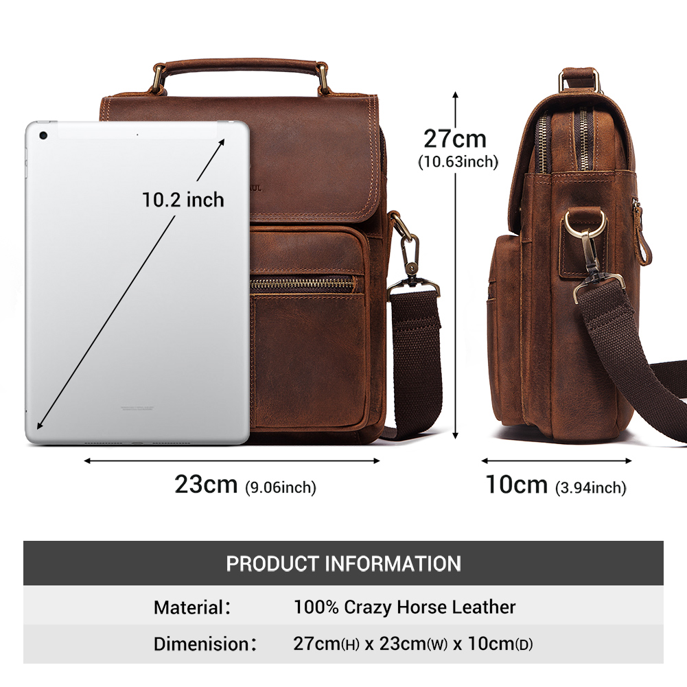 HUMERPAUL Genuine Leather Men' - Leather Work Bag Mens 评论和价格