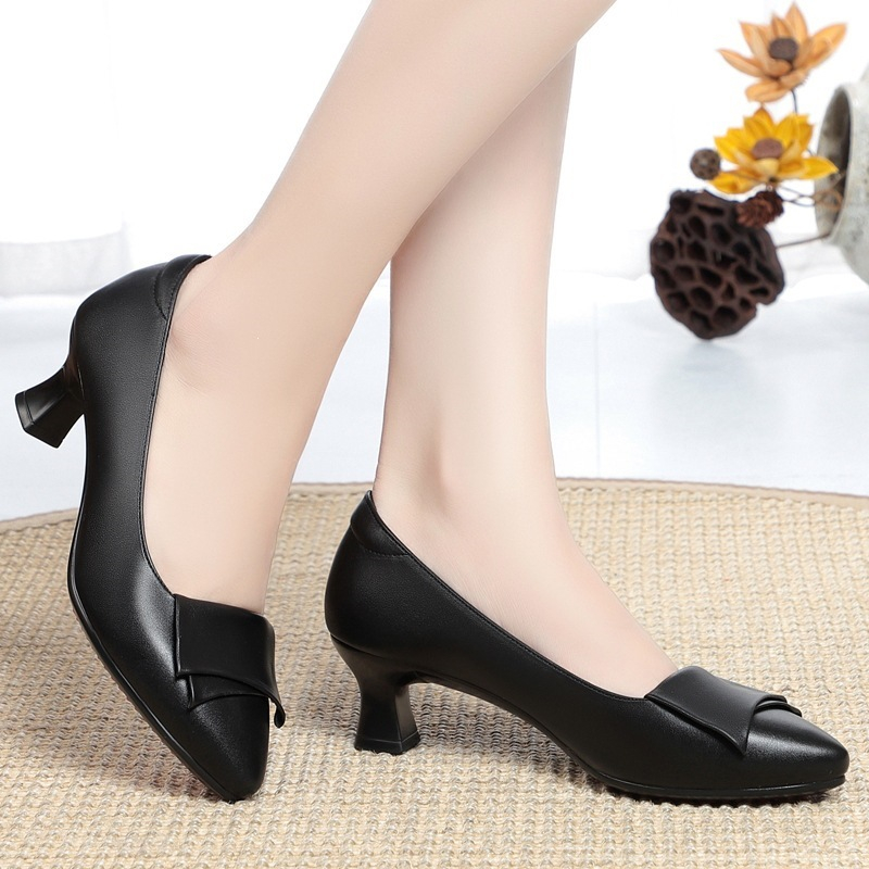 Spring Autumn Genuine Leather  - Leather Work Women Shoes 评论和价格