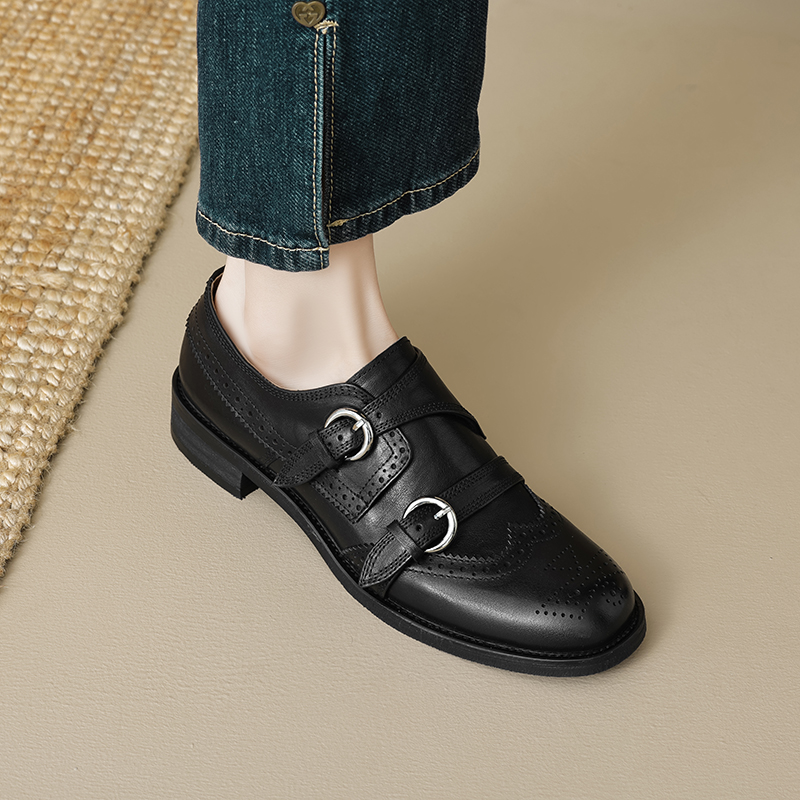 EAGSITY Cow Leather british st - Leather Work Flats Women 评论和价格