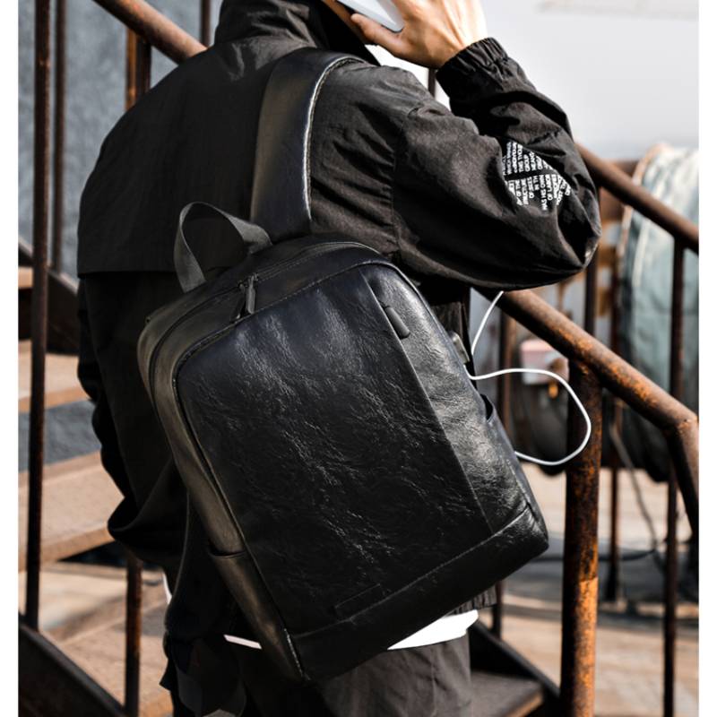 Men Fashionable Backpack PU Le - Leather Work Bag Mens 评论和价格