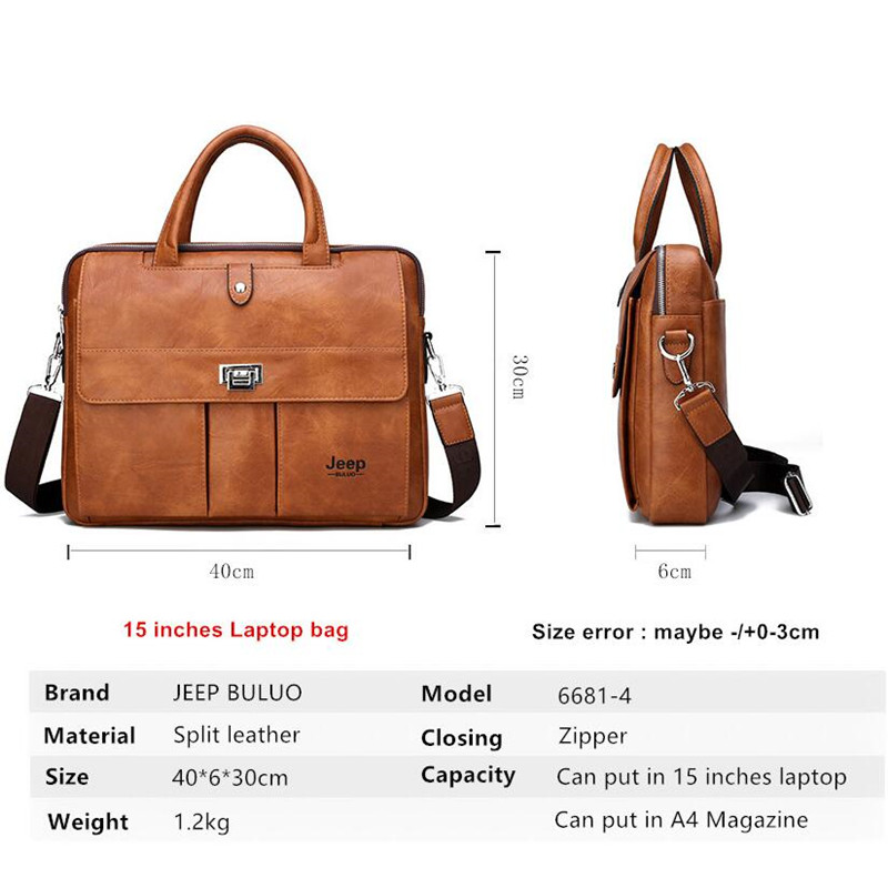 Jeep Buluo Men's Leather Brief - Leather Work Bag Mens 评论和价格