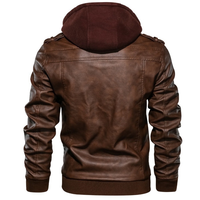 Fake Two Piece Leather Jacket  - Leather Work Hat 评论和价格