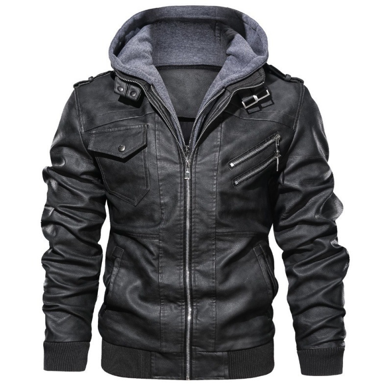 Fake Two Piece Leather Jacket  - Leather Work Hat 评论和价格
