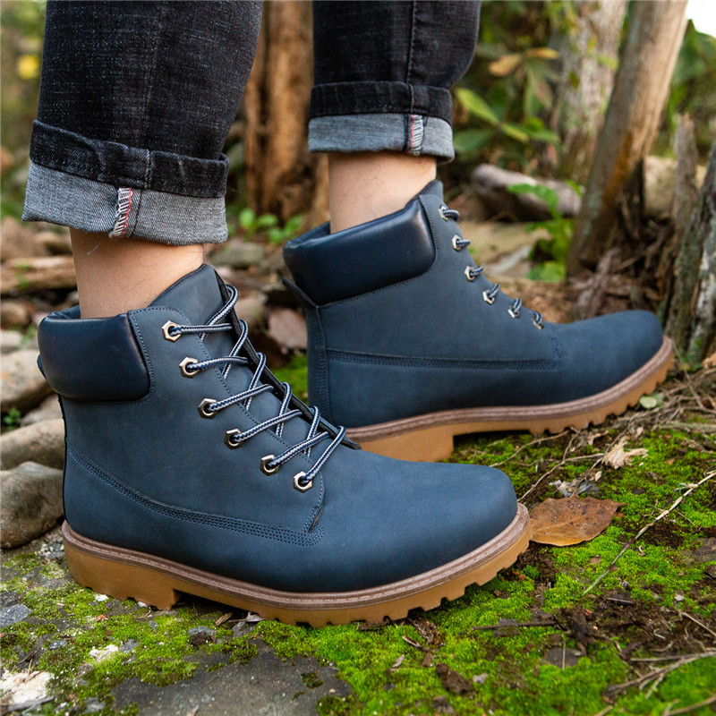 Women's Platform Boots Round T - Leather Work Women Shoes 评论和价格