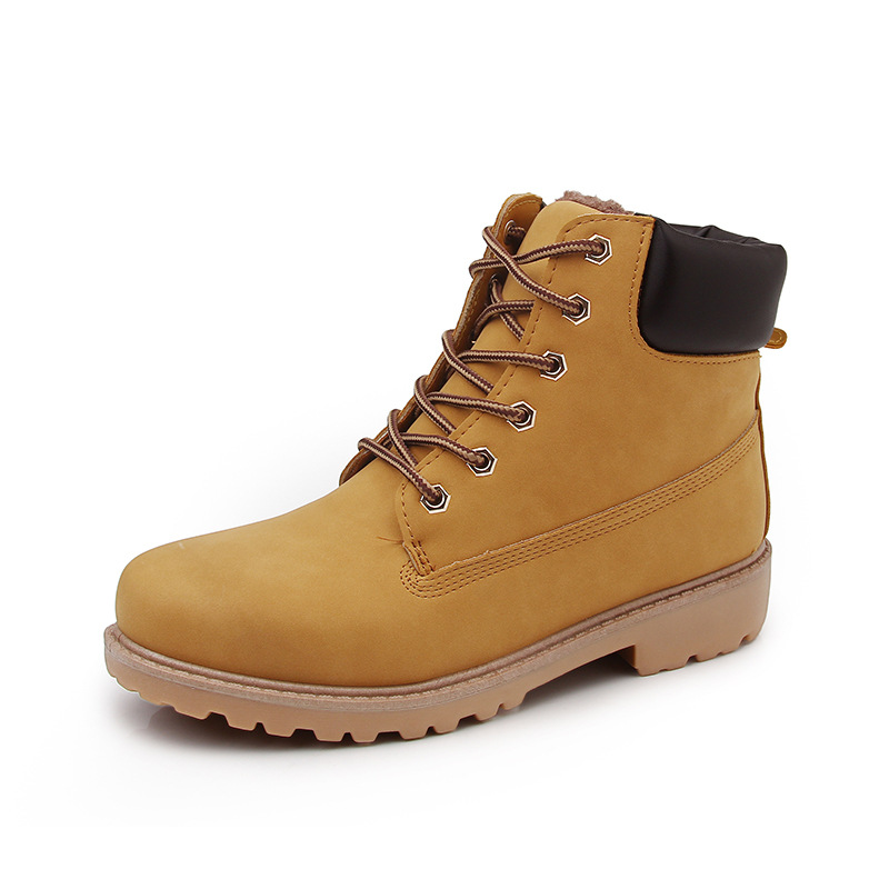 Women's Platform Boots Round T - Leather Work Women Shoes 评论和价格