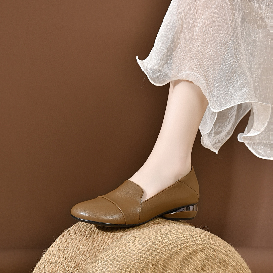 Women's shoes 2026 autumn low  - Leather Work Women Shoes 评论和价格