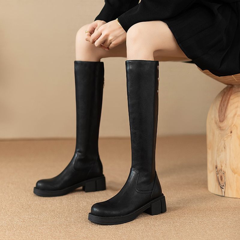 Autumn Winter Middle Heel Ladi - Leather Work Women Shoes 评论和价格