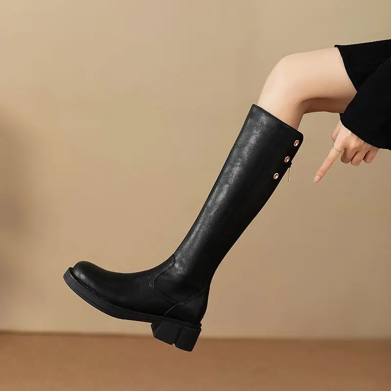 Autumn Winter Middle Heel Ladi - Leather Work Women Shoes 评论和价格